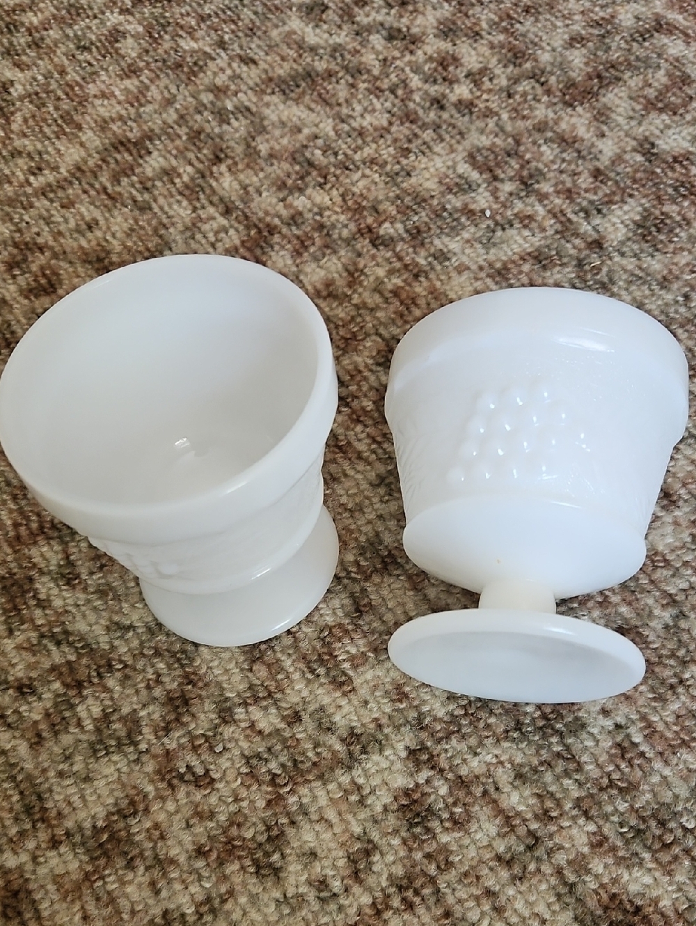 Vintage Anchor Hocking Milk Glass Footed Dish